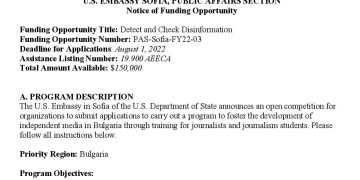 САЩ дават $150 000 за „обучение“ на български журналисти как да отразяват Русия