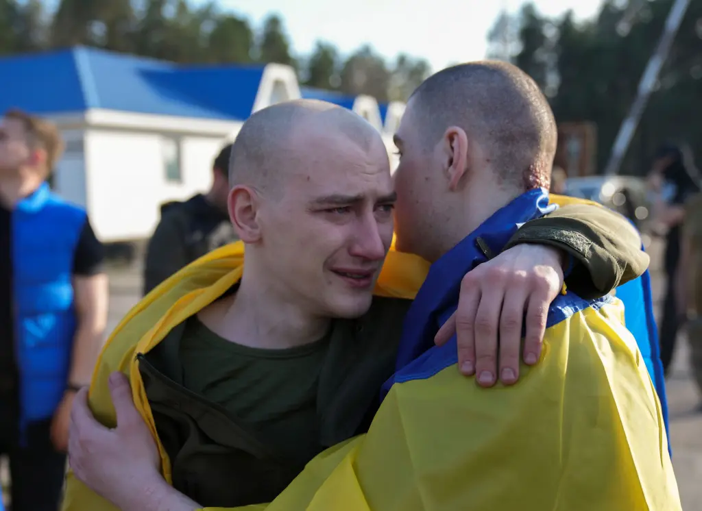 Русия и Украйна размениха 277 военнопленници на 19 април. STRINGER/EPA-EFE/Shutterstock