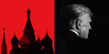 Photo-illustration by The Atlantic. Sources: Alexander Nemenov / Getty; Michael M. Santiago / Getty.