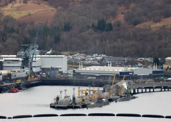 HMNB Clyde във Фаслейн, помещава всяка подводница на Кралския флот, включително кораби, въоръжени с подводници Trident. Снимка: Джеф Дж. Мичъл/Гети