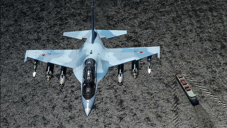 Учебен изтребител Як-130 на руските аерокосмически сили