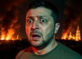 Зеленски на фона на горящия Киев - РИА Новости, 1920, 30.08.2026 © Снимка