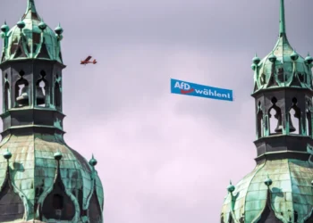 Банер на Алтернатива за Германия (AfD), 29 август 2026 г. Wolfgang Maria Weber / Imago / Scanpix / LETA