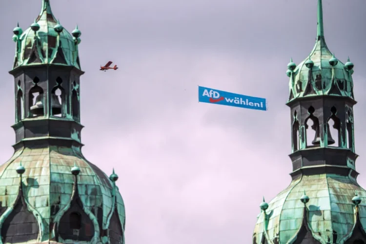 Банер на Алтернатива за Германия (AfD), 29 август 2026 г. Wolfgang Maria Weber / Imago / Scanpix / LETA